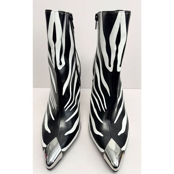 INC International Concept Boots 8.5 Black White Animal Print Pointed Toe NEW - Picture 6 of 11
